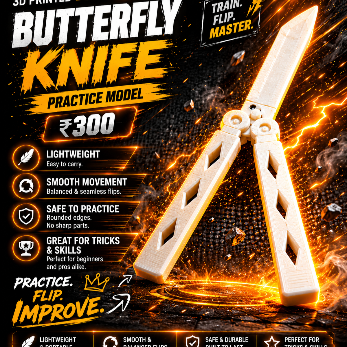 Butterfly knife practice model