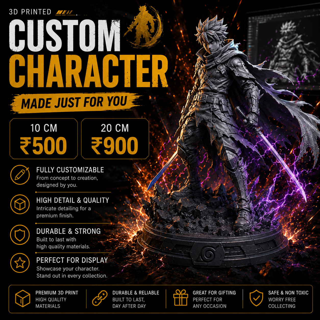 Custom character and statue